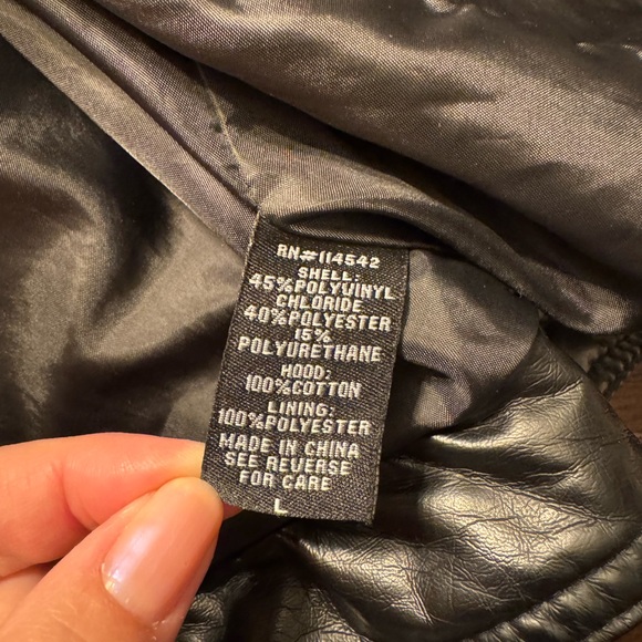 Faux Leather Moto Jacket Large Excellent Condition! - Picture 9 of 10